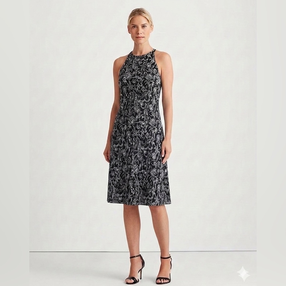 Lauren Ralph Lauren 100% Silk Midi Dress